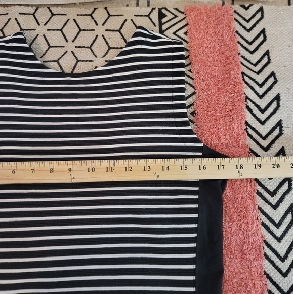 Athleta Mala Dress Black White Stripe Sleeveless Deep U Shape Back, Sz Medium - Picture 9 of 10